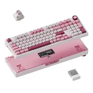 Keychron J3 SE Pink Mechanical Keyboard Wireless, Compact 96% Layout with Numpad Knob, 2.4 GHz/Bluetooth/Wired Custom RGB Backlit, Hot-Swappable Sakura Milk Switch for Mac Windows Linux Keychron J3 SE Pink Mechanical Keyboard Wireless, Compact 96% Layout with Numpad Knob, 2.4 GHz/Bluetooth/Wired Custom RGB Backlit, Hot-Swappable Sakura Milk Switch for Mac Windows Linux