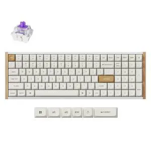 Keychron K4 HE 96% Wireless Hall Effect Keyboard with Number Pad, Rapid Trigger Magnetic Switches, QMK Launcher, 2.4GHz/Bluetooth/Wired, Mac & Windows, Wood Accent Frame, White (Non-Shine-Through) Keychron K4 HE 96% Wireless Hall Effect Keyboard with Number Pad, Rapid Trigger Magnetic Switches, QMK Launcher, 2.4GHz/Bluetooth/Wired, Mac & Windows, Wood Accent Frame, White (Non-Shine-Through)