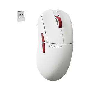 Keychron G4 8K Wireless Mouse Ultra Lightweight, 30K DPI PixArt 3950 Optical Sensor, 2.4G/Bluetooth Up to 130 Hours Battery Life, Ergonomic Design with Customizable Buttons for PC/Mac/Windows - White Keychron G4 8K Wireless Mouse Ultra Lightweight, 30K DPI PixArt 3950 Optical Sensor, 2.4G/Bluetooth Up to 130 Hours Battery Life, Ergonomic Design with Customizable Buttons for PC/Mac/Windows - White