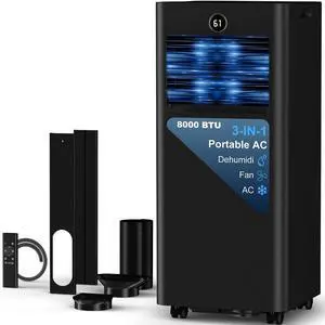 Portable Air Conditioners,6,000 BTU Air Conditioner for Bedroom with Remote Control,Portable AC Unit With Fan & Dehumidifier,Cools Up To 300 Sq.Ft For Large Room With 24H Timer And Sleep Mode Portable Air Conditioners,6,000 BTU Air Conditioner for Bedroom with Remote Control,Portable AC Unit With Fan & Dehumidifier,Cools Up To 300 Sq.Ft For Large Room With 24H Timer And Sleep Mode