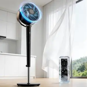 Pedestal Fan for Bedroom,38-46" Adjustable Height,120°+120°Omnidirectional Oscillating Standing Fan,Quiet Floor Fan with DC Motor,16 Speeds,4 Modes Circulator with Remote,12H Timer,Black Pedestal Fan for Bedroom,38-46" Adjustable Height,120°+120°Omnidirectional Oscillating Standing Fan,Quiet Floor Fan with DC Motor,16 Speeds,4 Modes Circulator with Remote,12H Timer,Black