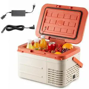 12 Volt Refrigerator, 11QT(10L) Compressor Electric Cooler, Car Fridge -4~68, Portable Refrigerator 12V/24V DC 110-240V AC, Compact Freezer for Vehicle RV Camping Truck Boat Travel, Orange 12 Volt Refrigerator, 11QT(10L) Compressor Electric Cooler, Car Fridge -4~68, Portable Refrigerator 12V/24V DC 110-240V AC, Compact Freezer for Vehicle RV Camping Truck Boat Travel, Orange