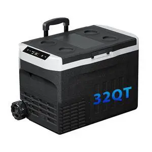 12 Volt Refrigerator, 32QT(30L) Compressor Electric Cooler, Car Fridge -4~68, Portable Refrigerator 12V/24V DC 110-240V AC, Compact Freezer for Vehicle RV Camping Truck Boat Travel, Black 12 Volt Refrigerator, 32QT(30L) Compressor Electric Cooler, Car Fridge -4~68, Portable Refrigerator 12V/24V DC 110-240V AC, Compact Freezer for Vehicle RV Camping Truck Boat Travel, Black