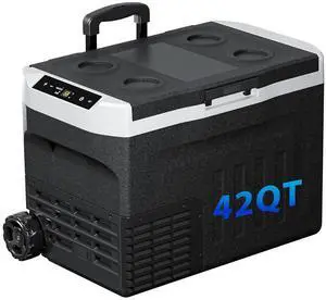 12 Volt Refrigerator, 42QT(40L) Compressor Electric Cooler, Car Fridge -4~68, Portable Refrigerator 12V/24V DC 110-240V AC, Compact Freezer for Vehicle RV Camping Truck Boat Travel, Black 12 Volt Refrigerator, 42QT(40L) Compressor Electric Cooler, Car Fridge -4~68, Portable Refrigerator 12V/24V DC 110-240V AC, Compact Freezer for Vehicle RV Camping Truck Boat Travel, Black