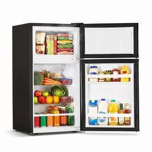 2.6 Cu.Ft Mini Fridge with Freezer, Double Door Small Refrigerator, Dorm Fridge with 3 Adjustable Thermostat, Energy Saving, Low Noise, Compact Refrigerator for Office, Bedroom, Dorm, Black 2.6 Cu.Ft Mini Fridge with Freezer, Double Door Small Refrigerator, Dorm Fridge with 3 Adjustable Thermostat, Energy Saving, Low Noise, Compact Refrigerator for Office, Bedroom, Dorm, Black