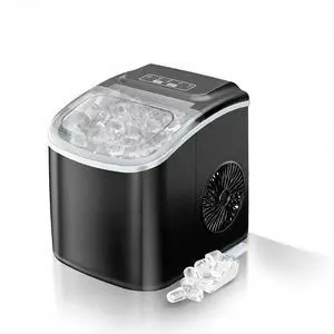 Ice Maker Countertop, 26lbs in 24Hrs, 9 Ice Cubes Ready in 6 Mins with 2 Sizes of Bullet Ice, Auto-Cleaning Portable Ice Maker with Scoop & Basket, for Home/Kitchen/Camping/RV. (Black) Ice Maker Countertop, 26lbs in 24Hrs, 9 Ice Cubes Ready in 6 Mins with 2 Sizes of Bullet Ice, Auto-Cleaning Portable Ice Maker with Scoop & Basket, for Home/Kitchen/Camping/RV. (Black)