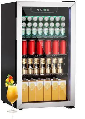 Compact Beverage Refrigerator Cooler, 105 Can/3.0 Cubic Feet Mini Fridge with Glass Front Door, Digital Display Small Refrigerator with Adjustable Shelves for Soda, Beer or Wine Compact Beverage Refrigerator Cooler, 105 Can/3.0 Cubic Feet Mini Fridge with Glass Front Door, Digital Display Small Refrigerator with Adjustable Shelves for Soda, Beer or Wine