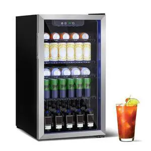 Stopasd Compact Beverage Refrigerator, 3.2 Cu.Ft/126 Can Drink Fridge with Adjustable Shelves & Glass Door for Soda Wine Beer, Quiet Undercounter Small Fridge for Home/Office/Bar/Garage,Sliver Stopasd Compact Beverage Refrigerator, 3.2 Cu.Ft/126 Can Drink Fridge with Adjustable Shelves & Glass Door for Soda Wine Beer, Quiet Undercounter Small Fridge for Home/Office/Bar/Garage,Sliver