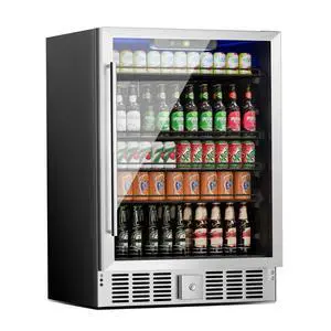 Compact Beverage Refrigerator, 5.3Cu.Ft/166 Can Mini Fridge with Glass Door and Digital Display, Small Drink Fridge with Adjustable Shelves for Soda, Silent Undercounter Mini Fridge for Home Compact Beverage Refrigerator, 5.3Cu.Ft/166 Can Mini Fridge with Glass Door and Digital Display, Small Drink Fridge with Adjustable Shelves for Soda, Silent Undercounter Mini Fridge for Home