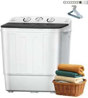 Portable Washing Machine, 18Lbs Compact Mini Twin Tub Laundry Washer with Drying Rack & 10 Hangers, Washer(11Lbs) and Dryer(7Lbs) Combo, Timer Control, Ideal for Apartment, Dorms, RVs, Black Portable Washing Machine, 18Lbs Compact Mini Twin Tub Laundry Washer with Drying Rack & 10 Hangers, Washer(11Lbs) and Dryer(7Lbs) Combo, Timer Control, Ideal for Apartment, Dorms, RVs, Black