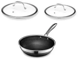 Hybrid Nonstick 3-Piece Cookware Set, 10" Wok, 10" Lid, and 8" Lid, Stay-Cool Handles, Dishwasher and Oven-Safe, Induction Ready, Compatible with All Cooktops Hybrid Nonstick 3-Piece Cookware Set, 10" Wok, 10" Lid, and 8" Lid, Stay-Cool Handles, Dishwasher and Oven-Safe, Induction Ready, Compatible with All Cooktops