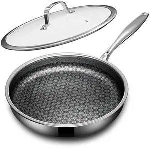 Non Stick Frying Pans with lid, 10 inch Hybrid Frying Pans Nonstick, non stick Stainless Steel Skillets, Dishwasher and Oven-Safe, nonStick Cookware, Induction Compatible Cooking Pan Non Stick Frying Pans with lid, 10 inch Hybrid Frying Pans Nonstick, non stick Stainless Steel Skillets, Dishwasher and Oven-Safe, nonStick Cookware, Induction Compatible Cooking Pan