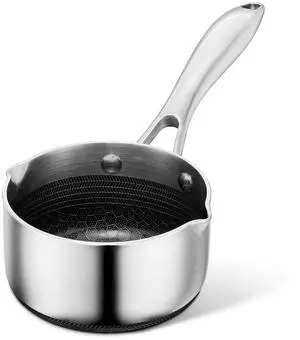 Hybrid Nonstick 0.5-Quart Milk Pot Saucepan, Stay-Cool Handle, Dishwasher Safe, Induction Ready, Compatible with All Cooktops Hybrid Nonstick 0.5-Quart Milk Pot Saucepan, Stay-Cool Handle, Dishwasher Safe, Induction Ready, Compatible with All Cooktops