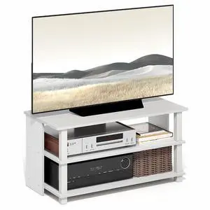 Sully TV Stand, 3-Tier Rectangular Entertainment Center with Open Shelf, TV Console for TV up to 40 Inch, Open Frame for Cable Management, for Living Room, Bedroom, White Sully TV Stand, 3-Tier Rectangular Entertainment Center with Open Shelf, TV Console for TV up to 40 Inch, Open Frame for Cable Management, for Living Room, Bedroom, White