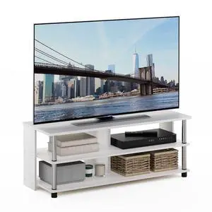Sully 3-Tier Stand for TV up to 48 Inch, White Oak/Chrome Sully 3-Tier Stand for TV up to 48 Inch, White Oak/Chrome