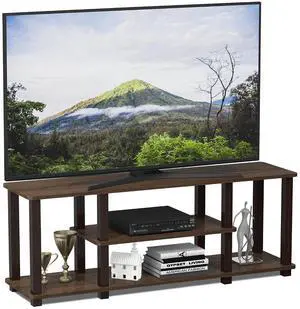 Turn-N-Tube No Tools 3D 3-Tier Entertainment TV Stand up to 50 inch TV, Square Tubes, Walnut/Brown Turn-N-Tube No Tools 3D 3-Tier Entertainment TV Stand up to 50 inch TV, Square Tubes, Walnut/Brown