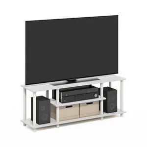 Turn-N-Tube TV Stand, 3-Tier Open Frame Rectangular Entertainment Center with Storage Shelf, TV Console for TV up to 50 Inch, Toolless Assembly, for Living Room, Bedroom, White Turn-N-Tube TV Stand, 3-Tier Open Frame Rectangular Entertainment Center with Storage Shelf, TV Console for TV up to 50 Inch, Toolless Assembly, for Living Room, Bedroom, White