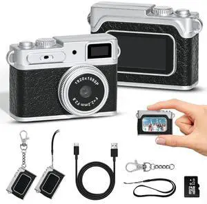 Mini Digital Camera 1080P HD - Keychain Small Camera with 64GB Card, 0.96" HD Display, Fun Pocket-Sized Gadget for Kids & Adults,Video Recorder with Long Battery Life for Travel, Black Mini Digital Camera 1080P HD - Keychain Small Camera with 64GB Card, 0.96" HD Display, Fun Pocket-Sized Gadget for Kids & Adults,Video Recorder with Long Battery Life for Travel, Black