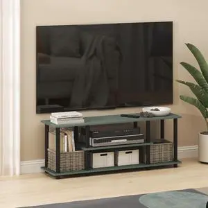 Turn-N-Tube TV Stand, 3-Tier Open Frame Rectangular Entertainment Center with Storage Shelf, TV Console for TV up to 50 Inch, Toolless Assembly, for Living Room, Bedroom, Sage Green Turn-N-Tube TV Stand, 3-Tier Open Frame Rectangular Entertainment Center with Storage Shelf, TV Console for TV up to 50 Inch, Toolless Assembly, for Living Room, Bedroom, Sage Green