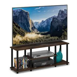 Turn-N-Tube No Tools 3D 3-Tier Entertainment TV Stand up to 50 inch TV, Round Tubes, Columbia Walnut/Black Turn-N-Tube No Tools 3D 3-Tier Entertainment TV Stand up to 50 inch TV, Round Tubes, Columbia Walnut/Black