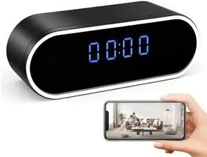 Clock Hidden Camera - 1080P HD WiFi Spy Cam with Night Vision & Motion Detection Alerts, APP Remote View, Indoor Nanny Cam for Home Security (No Audio, No SD Card) Clock Hidden Camera - 1080P HD WiFi Spy Cam with Night Vision & Motion Detection Alerts, APP Remote View, Indoor Nanny Cam for Home Security (No Audio, No SD Card)