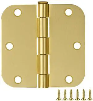 Door Hinges for Interior Doors 12-Pack 3.5-inch x 3.5-inch Rounded 5/8-inch Radius Steel Door Hinge Satin Brass Fits Standard Doors Design House 189795 Door Hinges for Interior Doors 12-Pack 3.5-inch x 3.5-inch Rounded 5/8-inch Radius Steel Door Hinge Satin Brass Fits Standard Doors Design House 189795