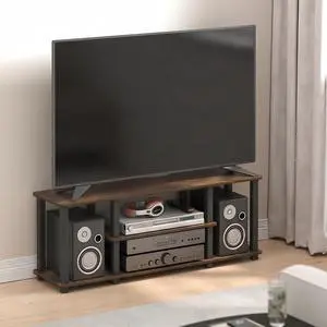 Turn-S-Tube TV Stand, 3-Tier Toolless Assembly Entertainment Center, Rectangular TV Console for TV up to 50 Inch, for Living Room, Bedroom, Amber Pine Turn-S-Tube TV Stand, 3-Tier Toolless Assembly Entertainment Center, Rectangular TV Console for TV up to 50 Inch, for Living Room, Bedroom, Amber Pine