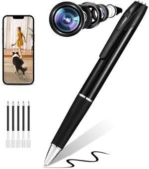 1080P Hidden Camera Pen, Mini Spy Camera with Motion Detection & Loop Recording, 150-Min Battery, Portable Nanny Cam for Home Office Security, No WiFi Needed, No Audio 1080P Hidden Camera Pen, Mini Spy Camera with Motion Detection & Loop Recording, 150-Min Battery, Portable Nanny Cam for Home Office Security, No WiFi Needed, No Audio