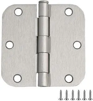 Door Hinges for Interior Doors 12-Pack 3.5-inch x 3.5-inch Rounded 5/8-inch Radius Steel Door Hinge Satin Nickel Fits Standard Doors Design House 188441 Door Hinges for Interior Doors 12-Pack 3.5-inch x 3.5-inch Rounded 5/8-inch Radius Steel Door Hinge Satin Nickel Fits Standard Doors Design House 188441