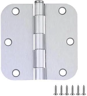 Door Hinges for Interior Doors 12-Pack 3.5-inch x 3.5-inch Rounded 5/8-inch Radius Steel Door Hinge Brushed Chrome Fits Standard Doors Design House 184481 Door Hinges for Interior Doors 12-Pack 3.5-inch x 3.5-inch Rounded 5/8-inch Radius Steel Door Hinge Brushed Chrome Fits Standard Doors Design House 184481