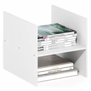 Cubicle Cube Insert, H-Shelf Cube Organizer, 2-Tier Shelf Accessory, Fits into Furinno Triple Thick Cubes, IKEA Kallax, for Organizers and Storage, White Cubicle Cube Insert, H-Shelf Cube Organizer, 2-Tier Shelf Accessory, Fits into Furinno Triple Thick Cubes, IKEA Kallax, for Organizers and Storage, White