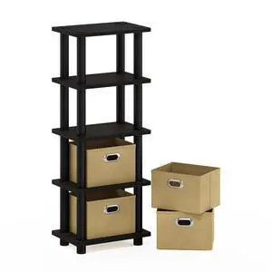 LACi 4-Bins System Rack, 11.3(W) x 28.8(H) Inch, Espresso/Black LACi 4-Bins System Rack, 11.3(W) x 28.8(H) Inch, Espresso/Black
