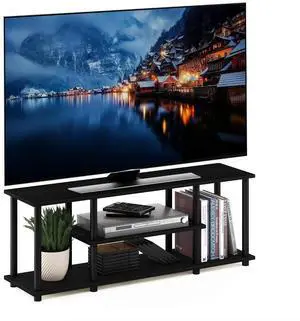 Turn-N-Tube No Tools 3D 3-Tier Entertainment TV Stand up to 50 inch TV, Round Tubes, Walnut Turn-N-Tube No Tools 3D 3-Tier Entertainment TV Stand up to 50 inch TV, Round Tubes, Walnut
