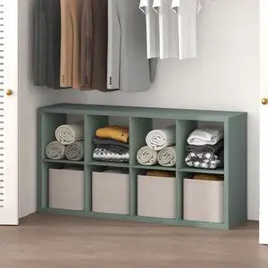 Cubic Closet Organizers and Storage, 8-Cube Closet Organizer, Open Shelf Closet Storage, Extra Thick Frame for Wardrobe, Bedroom, Living Room, Sage Green Cubic Closet Organizers and Storage, 8-Cube Closet Organizer, Open Shelf Closet Storage, Extra Thick Frame for Wardrobe, Bedroom, Living Room, Sage Green