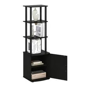Turn-N-Tube Tall TV Entertainment Side Table Display Rack with Storage Cabinet, 3-Tier, Blackwood/Black Turn-N-Tube Tall TV Entertainment Side Table Display Rack with Storage Cabinet, 3-Tier, Blackwood/Black