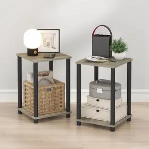 Turn-N-Tube Night Stand Set of 2, 2-Tier Nightstand, French Oak | Stackable, Open Shelf, Toolless Bedside Table, Side Table, End Table for Living Room, Bedroom Turn-N-Tube Night Stand Set of 2, 2-Tier Nightstand, French Oak | Stackable, Open Shelf, Toolless Bedside Table, Side Table, End Table for Living Room, Bedroom