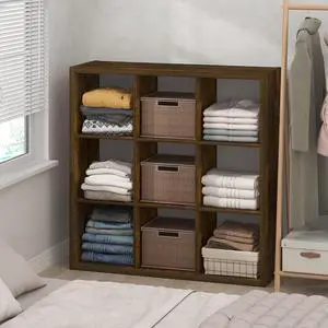 Cubic Closet Organizers and Storage, 9-Cube Closet Organizer, Open Shelf Closet Storage, Extra Thick Frame for Wardrobe, Bedroom, Living Room, Amber Pine Cubic Closet Organizers and Storage, 9-Cube Closet Organizer, Open Shelf Closet Storage, Extra Thick Frame for Wardrobe, Bedroom, Living Room, Amber Pine