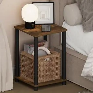 Turn-N-Tube Night Stand, 2-Tier Open Shelf Design Nightstand, Toolless Square Bedside Table, End Table, Side Table, for Bedroom, Closet, Dorm, Amber Pine Turn-N-Tube Night Stand, 2-Tier Open Shelf Design Nightstand, Toolless Square Bedside Table, End Table, Side Table, for Bedroom, Closet, Dorm, Amber Pine