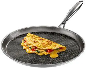 Stainless Steel Crepe Pan, 11 Inch Nonstick Griddle Pan, 5 Layer Non Stick Coating Pancake Pan, Frying Pan,Omelet Pan with All Stove Tops Available Stainless Steel Crepe Pan, 11 Inch Nonstick Griddle Pan, 5 Layer Non Stick Coating Pancake Pan, Frying Pan,Omelet Pan with All Stove Tops Available