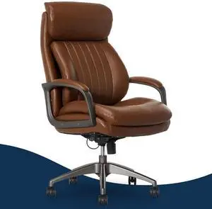 Nova Executive Office Chair - Ergonomic High Back Desk Chair with AIR Lumbar Support - Comfortable ComputerChair for Home Office - Vegan Leather - Cognac Brown Nova Executive Office Chair - Ergonomic High Back Desk Chair with AIR Lumbar Support - Comfortable ComputerChair for Home Office - Vegan Leather - Cognac Brown