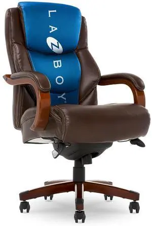 Delano Big and Tall Executive Office Chair - Ergonomic Lumbar Support Memory Foam - Bonded Leather Desk Chair for Home Office - Mahogany Wood Arms - Chestnut Brown Delano Big and Tall Executive Office Chair - Ergonomic Lumbar Support Memory Foam - Bonded Leather Desk Chair for Home Office - Mahogany Wood Arms - Chestnut Brown