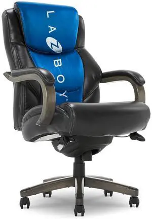 Delano Big and Tall Executive Office Chair - Ergonomic Lumbar Support Memory Foam - Bonded Leather Desk Chair for Home Office - Weathered Grey Wood Arms - Black Delano Big and Tall Executive Office Chair - Ergonomic Lumbar Support Memory Foam - Bonded Leather Desk Chair for Home Office - Weathered Grey Wood Arms - Black