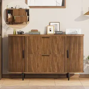 2 Drawer File Cabinet, 39.4" Filing Cabinet for Home Office, fit Legal/Letter/A4 Size, Light Luxury Fluted Filing Cabinets with 2 Sliding Door Storage, Printer Stand, Brown 2 Drawer File Cabinet, 39.4" Filing Cabinet for Home Office, fit Legal/Letter/A4 Size, Light Luxury Fluted Filing Cabinets with 2 Sliding Door Storage, Printer Stand, Brown