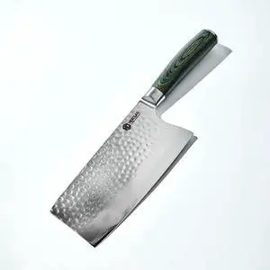 7 Inch Japanese Damascus Stainless Steel Cleaver Knife, Full Tang Construction, Pakkawood Handle 7 Inch Japanese Damascus Stainless Steel Cleaver Knife, Full Tang Construction, Pakkawood Handle