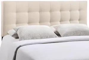 Lily Tufted Linen Fabric Upholstered Queen Headboard in Ivory Lily Tufted Linen Fabric Upholstered Queen Headboard in Ivory