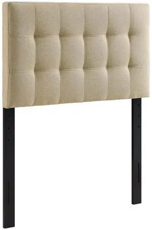 Lily Tufted Linen Fabric Upholstered Twin Headboard in Beige Lily Tufted Linen Fabric Upholstered Twin Headboard in Beige