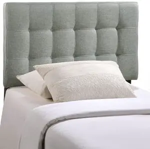 Lily Tufted Linen Fabric Upholstered Twin Headboard in Gray Lily Tufted Linen Fabric Upholstered Twin Headboard in Gray