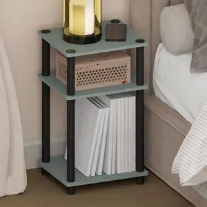 JUST Night Stand, 3-Tier Turn-N-Tube Nightstand, Toolless Bedside Table, End Table, Side Table with Open Storage, for Bedroom, Closet, Dorm, Sage Green JUST Night Stand, 3-Tier Turn-N-Tube Nightstand, Toolless Bedside Table, End Table, Side Table with Open Storage, for Bedroom, Closet, Dorm, Sage Green
