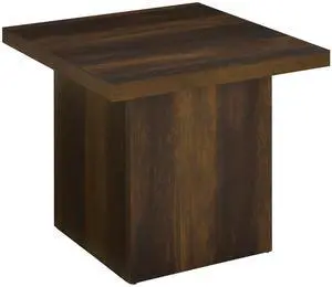 Coaster Home Furnishings - Devar - Wood - Square End Table with Thick Top, Plinth Base, and Blocky Frame - Living Room - 23.5-Inch - Dark Pine - 710887 Coaster Home Furnishings - Devar - Wood - Square End Table with Thick Top, Plinth Base, and Blocky Frame - Living Room - 23.5-Inch - Dark Pine - 710887