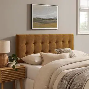 Emily King Size Fabric Headboard in Copper - Linen-Like Upholstery with Button Tufting and 7 Adjustable Height Positions Emily King Size Fabric Headboard in Copper - Linen-Like Upholstery with Button Tufting and 7 Adjustable Height Positions
